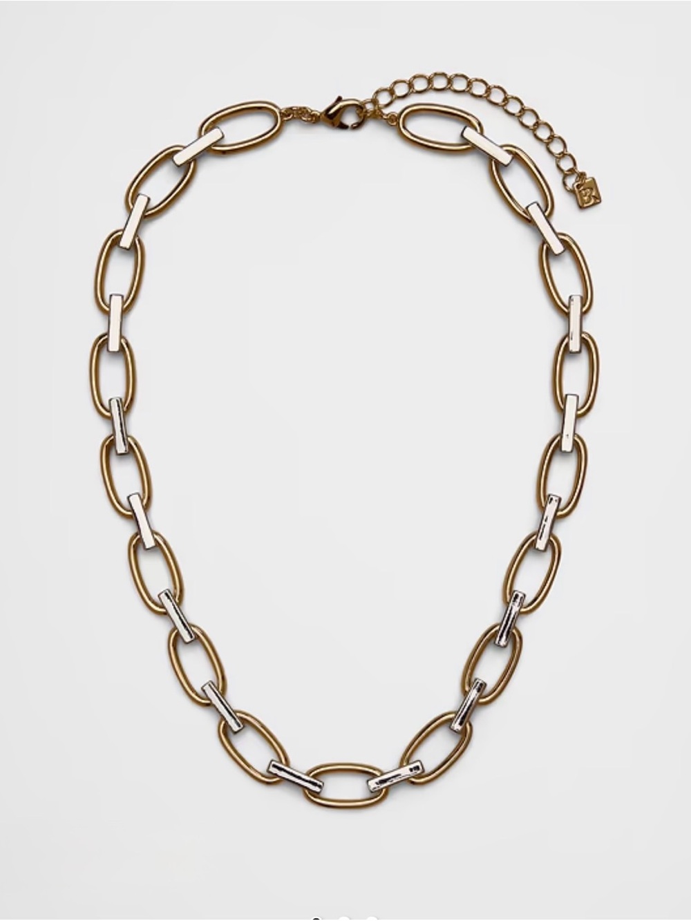Banana Republic Two-Tone Gold and Silver Oval Link Necklace